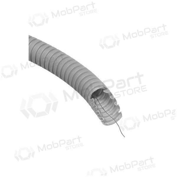 Corrugated pipe with wire 40mm (halogen-free, gray, 25m, 750 N/5 cm, D40) GLOB-EL GL501W