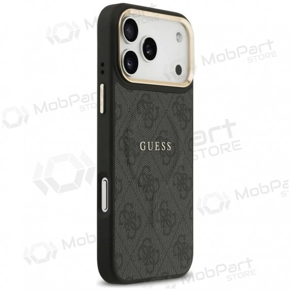 Apple iPhone 17 Pro case - Guess PU Leather 4G Gold Frame MagSafe (black)