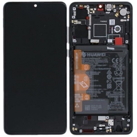 Huawei P30 (new version 2021) screen (black) (with frame and battery) (service pack) (original)