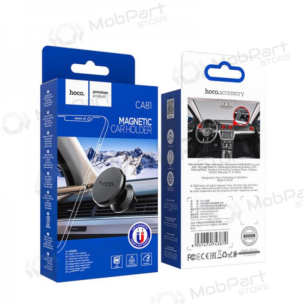 Automobilinis Universal telefono laikiklis Hoco CA81 tvirtinamas į ventiliacijos groteles, magnetinis, black