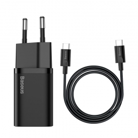 Charger buitinis Baseus Super Si 25W + Type-C 1.0m black TZCCSUP-L01
