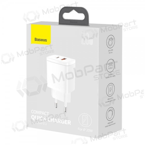 Charger Baseus USB + Type-C 20W CCXJ-B02 (white)