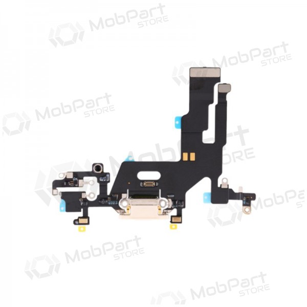 Apple iPhone 11 charging dock port and microphone flex (white)