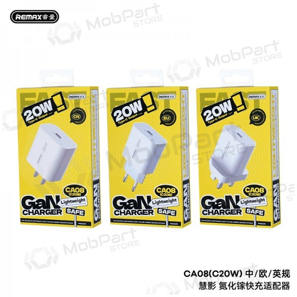 Phone charger Remax CA08 20 W USB-C white