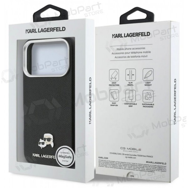 Apple iPhone 17 Pro case - Karl Lagerfeld PU Karl and Choupette Heads Pins MagSafe (black)