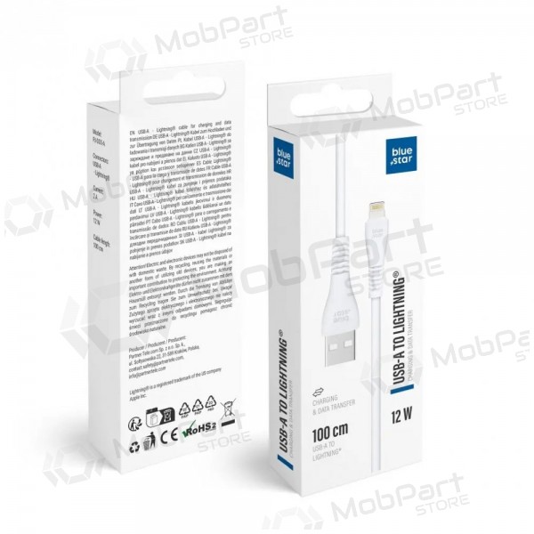 Lightning cable Blue Star PJ-DG5-A USB-A to Lightning 1 m white