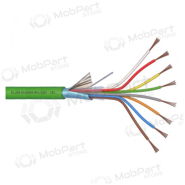 ELAN Tinned screened hologen-free Cable 8x0.22 (green)