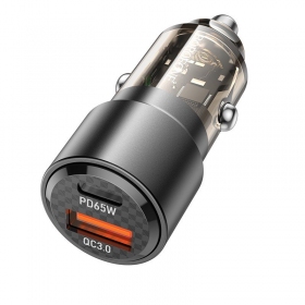 Car phone charger Borofone BZ20A 83 W PD QC 3.0 USB-C + USB-A black
