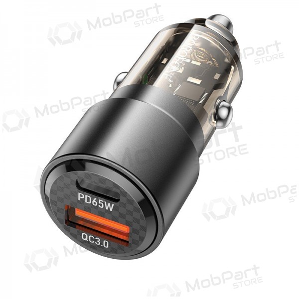 Car phone charger Borofone BZ20A 83 W PD QC 3.0 USB-C + USB-A black