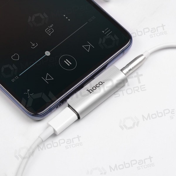 Adapter Hoco LS26 iš Type-C į Type-C + 3,5mm (silver) Adapter Hoco LS26 iš Type-C į Type-C + 3,5mm (silver)