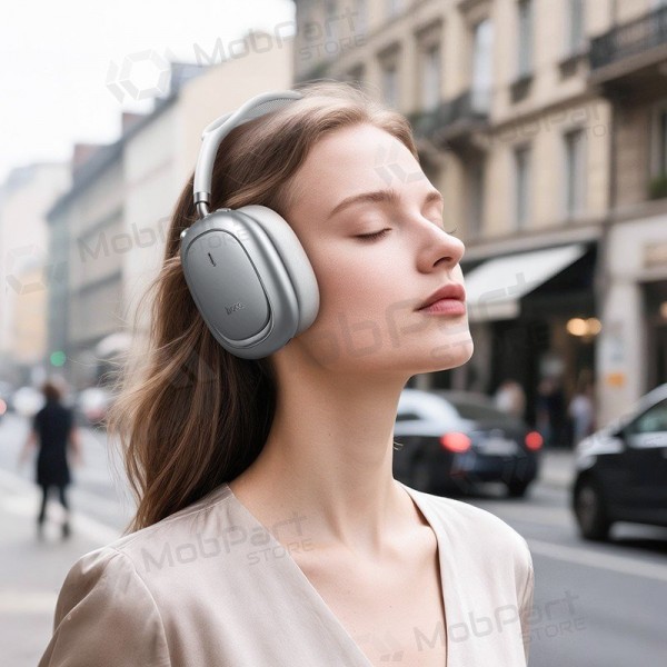 Wireless headphones with microphone Hoco W68 ANC Bluetooth silver