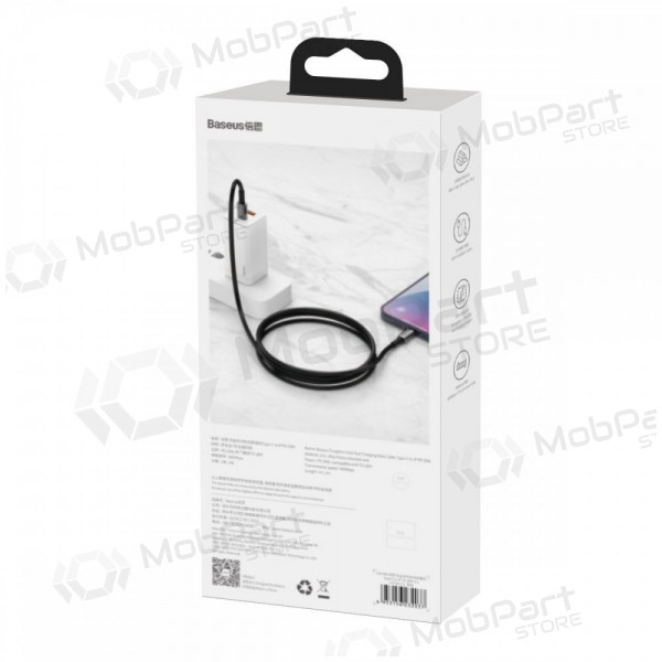 USB cable Baseus Tungsten Gold Fast Data Type-C - Type-C 100W 1.0m (black) CATWJ-01