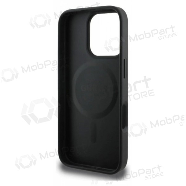 Apple iPhone 16 Pro Max case - Guess PU Leather 4G Colored Ring MagSafe (black)
