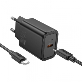 Phone charger Hoco N60 GaN USB-C with USB-C cable 1 m black