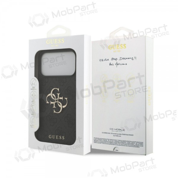 Apple iPhone 18 Pro case -Guess PU 4G Metal Logo- (grey)