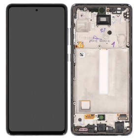 Ekranas Samsung A525/A526 A52 4G/5G 2021 su lietimui jautriu stikliuku and rėmeliu Awesome Black OLED (real size)