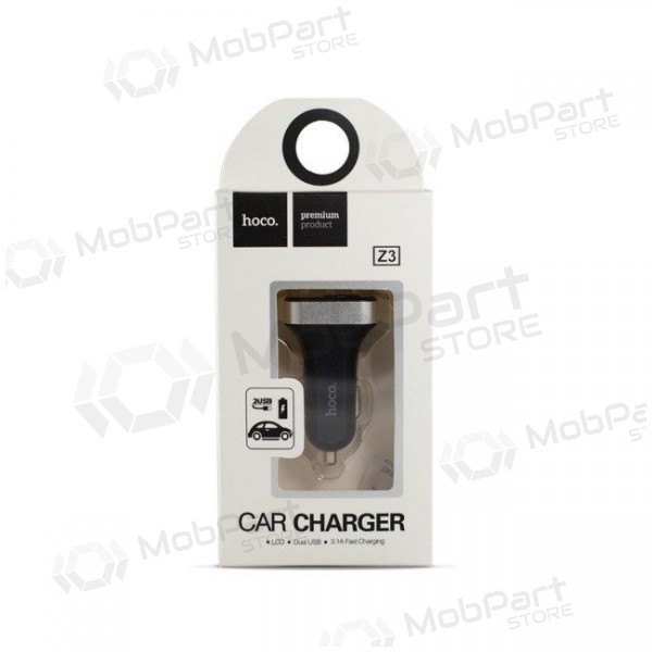 Car charger HOCO Z3 Dual Usb (Display, 3.1A) (black)