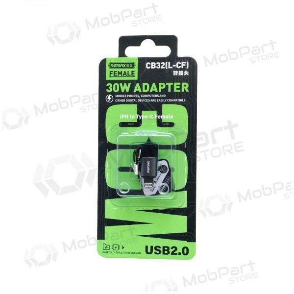 Adapter Remax CB32 Lightning to USB-C USB 2.0 white