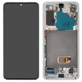 Samsung Galaxy S21 5G screen (white) (with frame) (original)