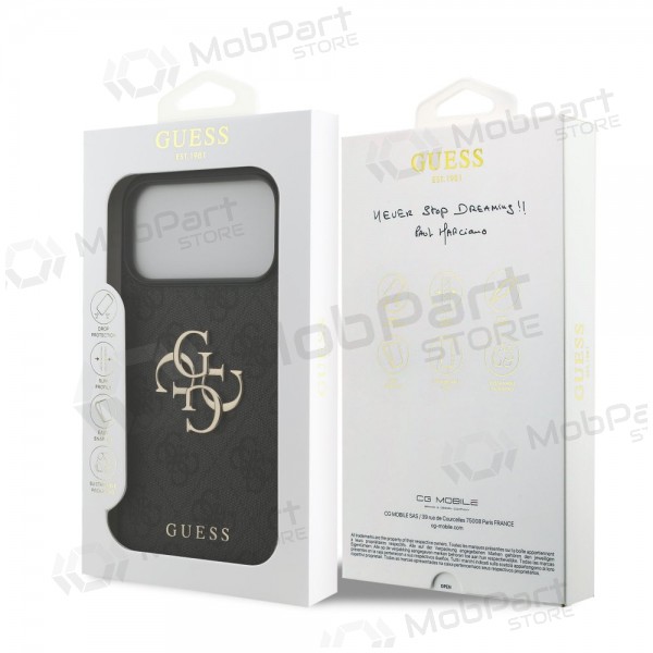 Apple iPhone 17 Pro Max case - Guess PU 4G Metal Logo (grey)