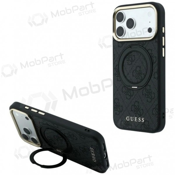 Apple iPhone 18 Pro Max case - Guess PU 4G Ring Stand MagSafe (black)