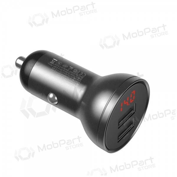 Car phone charger Baseus Digital Display CCBX-0G 24 W 2x USB-A black