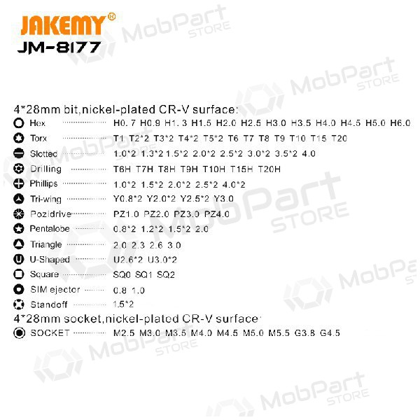 Screwdriver (106 antgaliai) Jakemy JM-8177