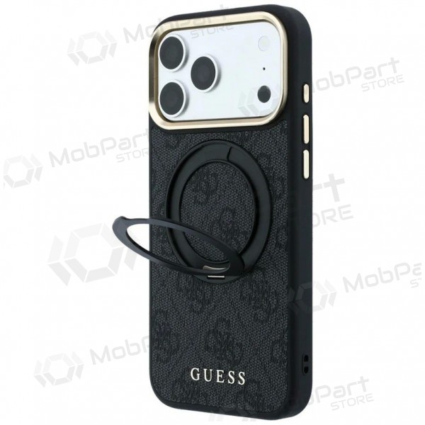 Apple iPhone 18 Pro case - Guess PU 4G Ring Stand MagSafe (black)