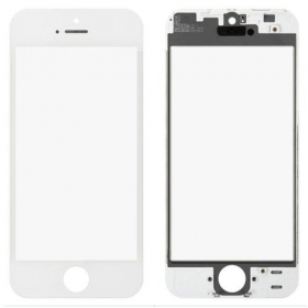 Apple iPhone 5 Screen glass with frame and OCA (white) (for screen refurbishing) - Premium