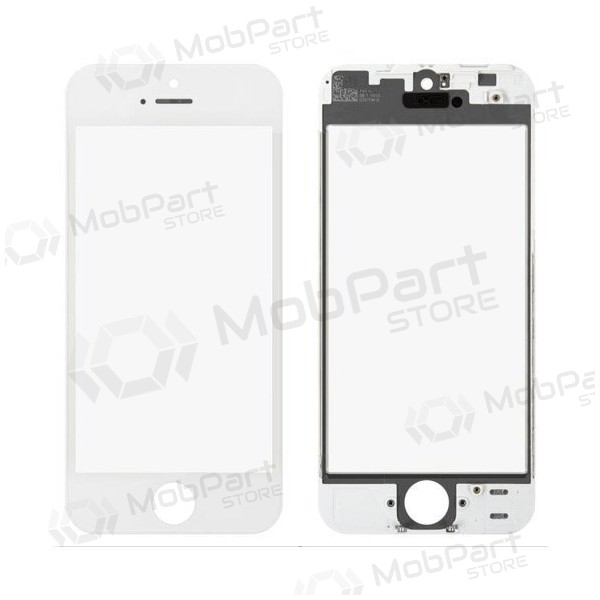 Apple iPhone 5 Screen glass with frame and OCA (white) (for screen refurbishing) - Premium Apple iPhone 5 Screen glass with frame and OCA (white) (for screen refurbishing) - Premium
