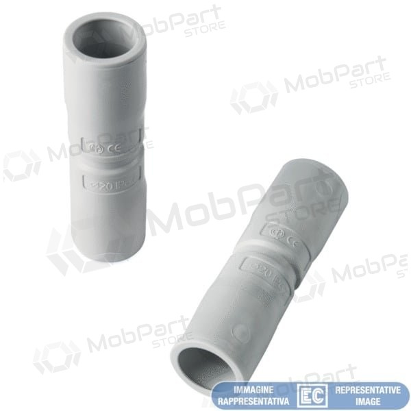 Straight connector Elettrocanali EC74032 (D32, grey (RAL7035), flared end, halogen-free)