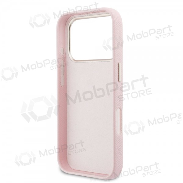 Apple iPhone 17 Pro Max case - Guess PU Grained 4G Resin Metal Logo (pink)