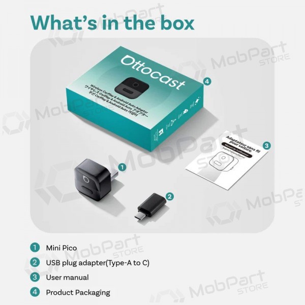Wireless CarPlay / Android Auto adapter Ottocast Mini Pico CA525-T black