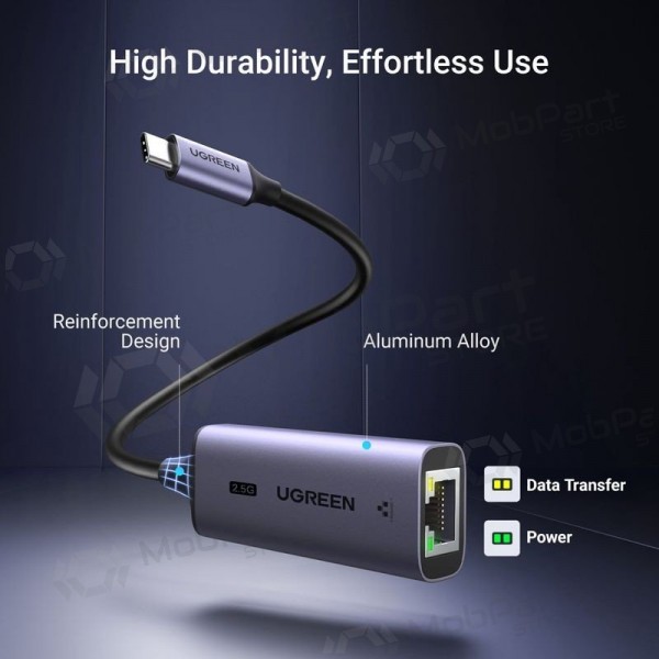 USB-C adapter Ugreen CM648 USB-C to RJ45 gray