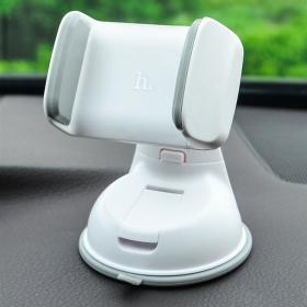 Automobilinis Universal telefono laikiklis Hoco CA5, tvirtinamas prie lango, trumpa-standi kojelė white