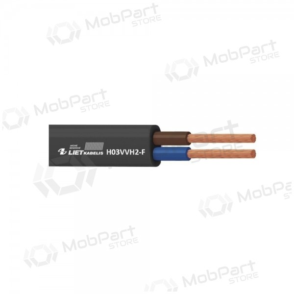 OMYp copper multiwire flat Lietkabelis cable (2x0.75, black, 100m)