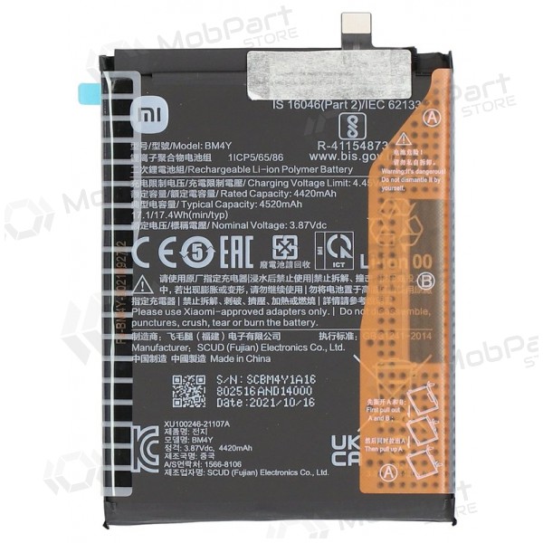 Xiaomi Poco F3, Mi 11i, Redmi K40 battery, akumuliatorius (BM4Y) (original)