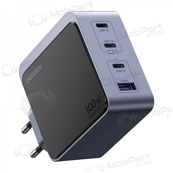 Network charger Ugreen X565 100 W GaN 3x USB-C + USB-A grey