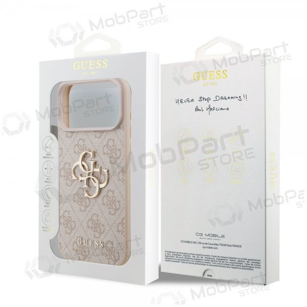 Apple iPhone 17 Pro Max case - Guess PU 4G Metal Logo (pink)