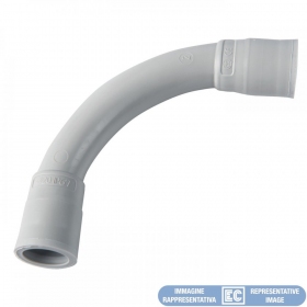 Elbow connector Elettrocanali EC74320 (D20, grey (RAL7035), halogen-free)