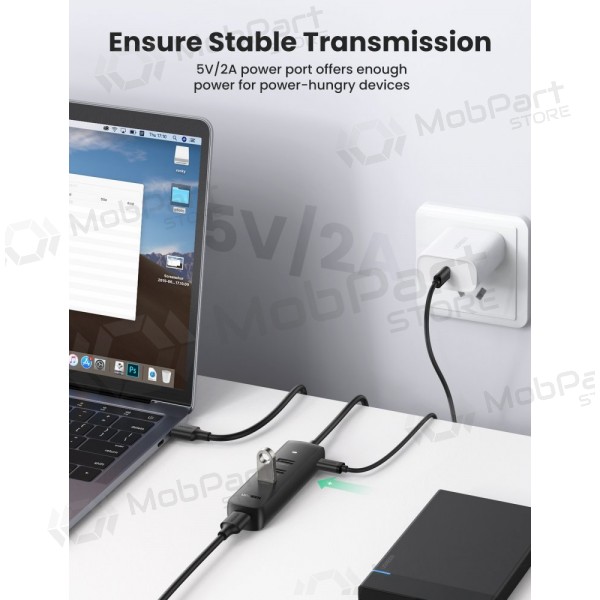 USB šakotuvas Ugreen CM416 USB-A 3.0 to 4xUSB-A 3.0 (10915) black