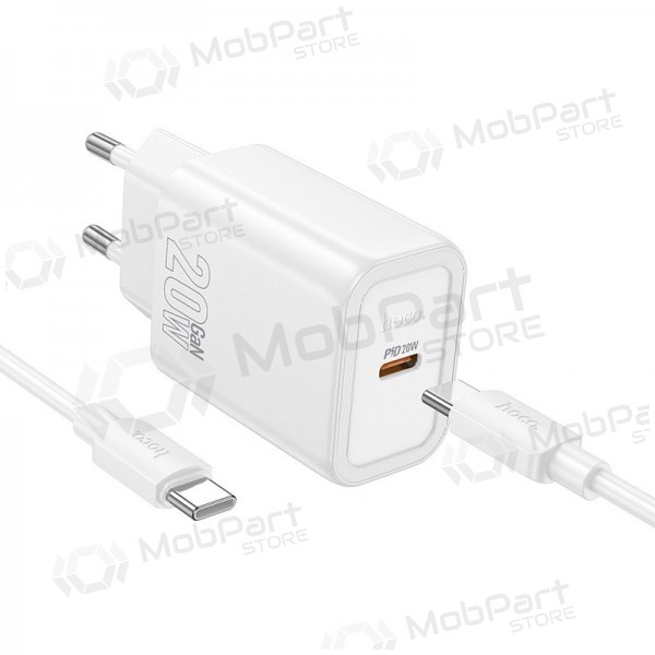Phone charger Hoco N60 GaN USB-C with USB-C cable 1 m white