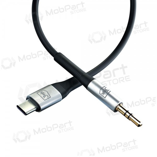 Audio cable 3mk USB-C to 3.5 mm 1 m black