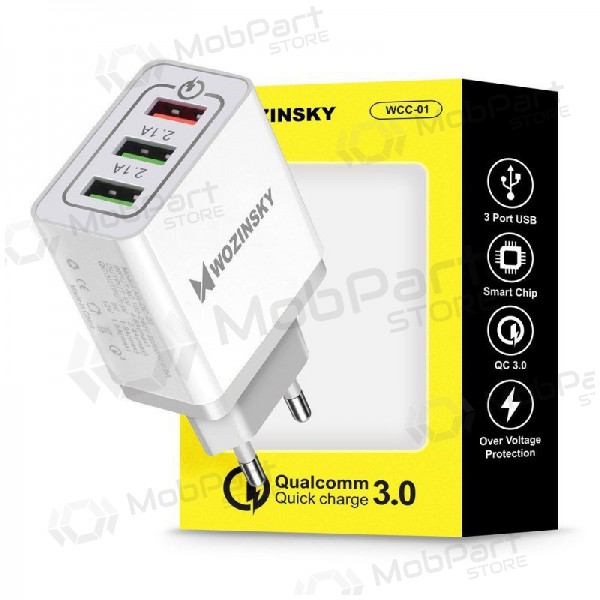 Charger Wozinsky QuickCharge 3xUSB (30W 3A) (white)