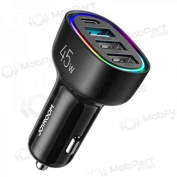 Charger automobilinis Joyroom JR-CL09 LED 4xUSB (PD, QC) 45W (black)