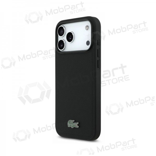 Apple iPhone 18 Pro Max case - Lacoste PVC Petit Pique Semi Wrap Embossed MagSafe (black)