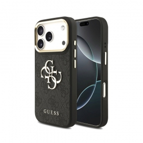 Apple iPhone 18 Pro case - Guess PU Leather 4G Metal Logo Gold Frame