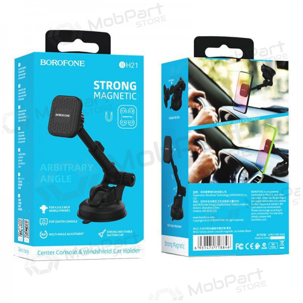 Car phone holder Borofone BH21 Vanda, tvirtinamas ant prietaisų skydelio, magnetinis