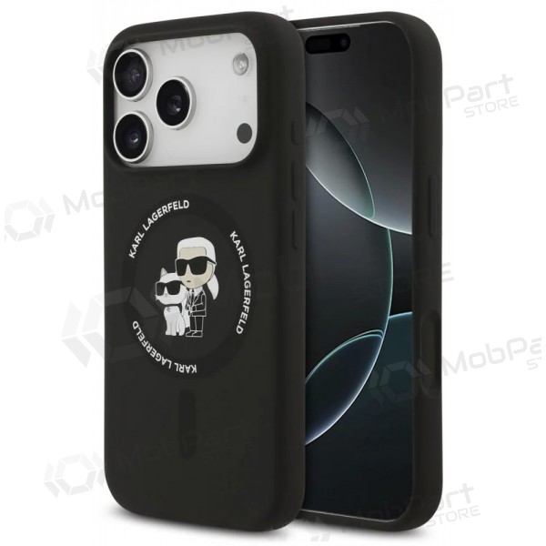 Apple iPhone 17 Pro case - Karl Lagerfeld Liquid Silicone Karl and Choupette MagSafe (black)