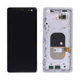 Sony Xperia XZ3 H8416 / H9436 screen (white) (with frame) (used grade B, original)